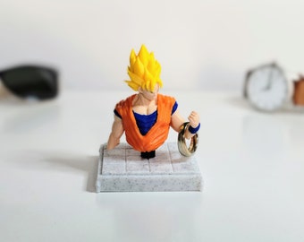 Porte-bague pour homme, fan art de Goku, Dragon Ball Z, porte-bague pour femme, imprimé 3D, DBZ