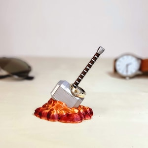 Men&#39;s Ring Holder, Thor Hammer, Women&#39;s Ring Holder, 3D Printed, Paper Weight