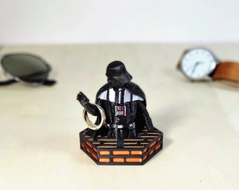 Porte-bague fan art de Dark Vador, cadeau pour homme Star Wars imprimé en 3D