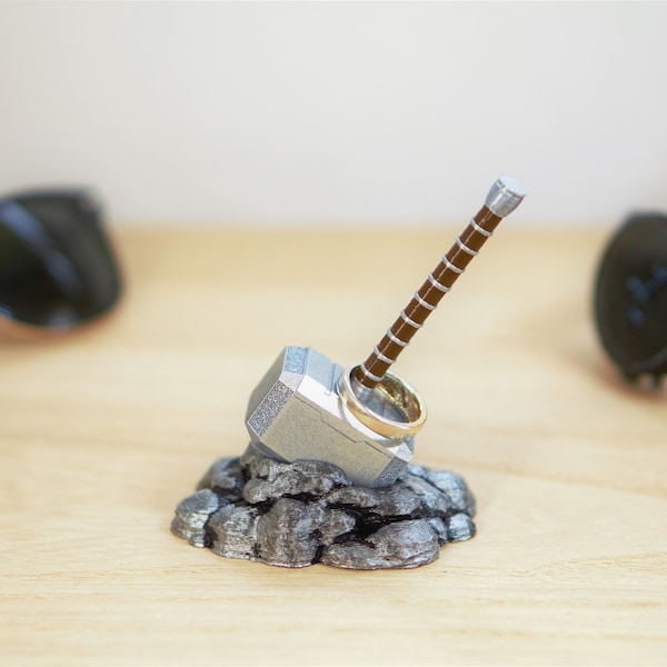 Thor Hammer Fan Art Ring Holder 3D Printed Paper Weight