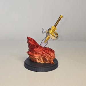 Porta anillos para hombre, espada de piedra, único, porta anillos para mujer, impreso en 3D