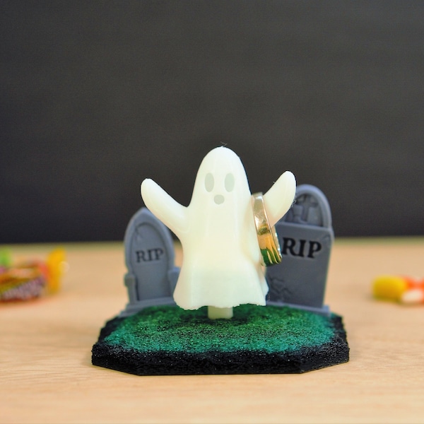 Halloween Ring Holder 3D Printed Spooky Ghost