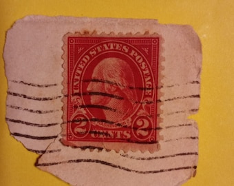 Vintage and Rare Purple 2 cent George Washington Postage Stamp