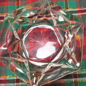 Octagonal Prism Clear Glass Ashtray Vintage Item Information