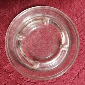 Vintage Clear Glass Ashtray Round Pressed Glass Cigarette Ashtray Trinket Dish Organizer Tobacciana Collectible