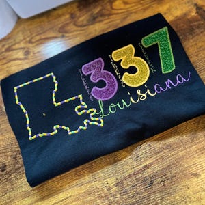 Camisa Mardi Gras, Camisa Louisiana, Camisa Bordada, Aplique Glitter, Terça-feira Gorda