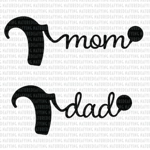 Mom and Dad cochlear implant svg, eps, dxf, png, jpg