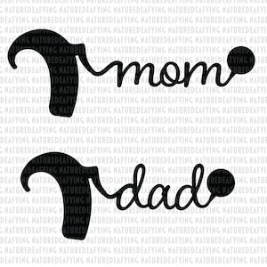 Implante coclear de mamá y papá svg, eps, dxf, png, jpg