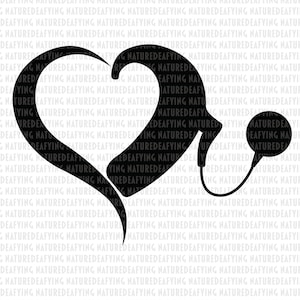 Heart cochlear implant svg, eps, dxf, png, jpg