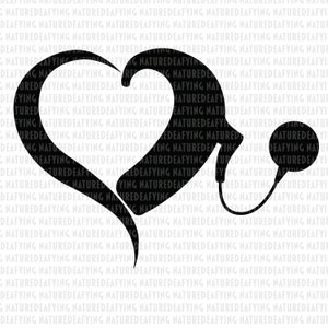 Heart cochlear implant svg, eps, dxf, png, jpg