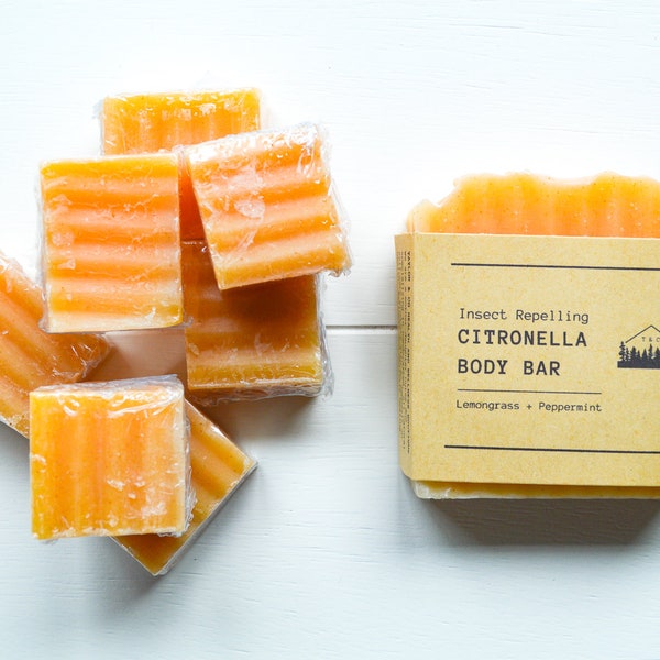 Citronella Body Bar | Organic | Multipurpose Bar Soap | Dry Rub + Insect Repelling Soap |  Irritation Relief | 100% Essential Oils