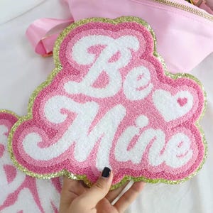Be Mine Chenille Patch, Valentine&#39;s Day Glitter Design