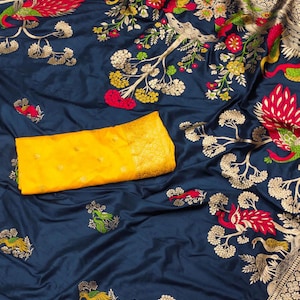 Floral Meenakari Weaving Dola Silk Saree: Traditional Indian Sari