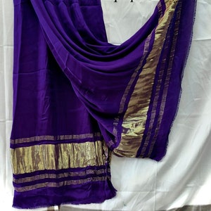 Pure Gaji Silk Dupatta, Handmade Hendicraft Dupatta, Original Gaji Dupatta,2 Side Lagdi Pata With Pure Gajji Silk Dupatta