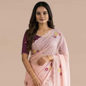 Rangoli Silk Saree, ręcznie robione Khatali Butta, prace z sekwencją Cutdana, odzież na wesele
