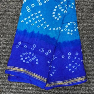 women's designer soft silk bandhani Saree  with traditonal handcrafted  Hand Bandhej kacchi silk  saree