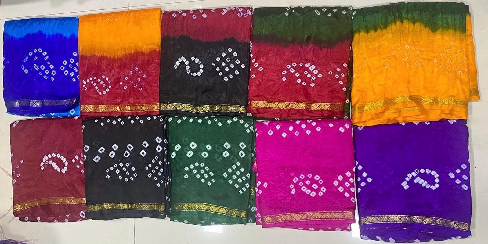 Buy Fuel Yellow Woven Banarasi Bandhani Soft Silk Saree