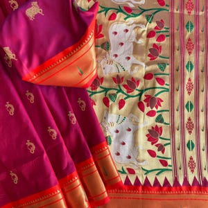 Pure patola Paithani Silk Sarees/Patola Pochampally Paithani saree
