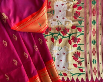 Pure patola Paithani Silk Sarees/Patola Pochampally Paithani saree