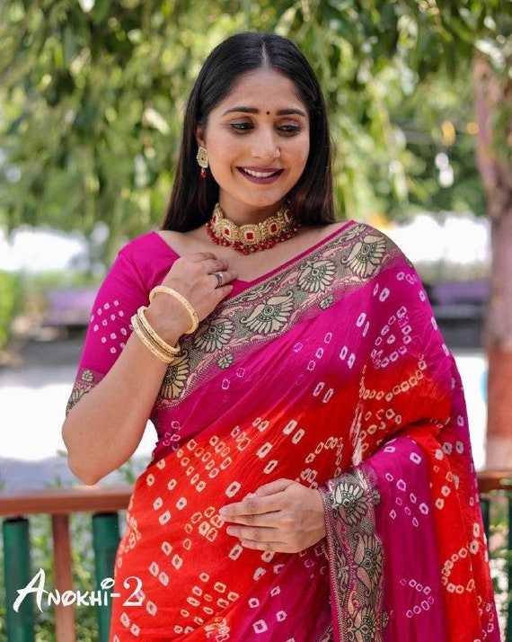Bandhani sarees best sale collection