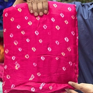 Pure Gaji Silk Bandhani Saree: Lagdi Patta Saree