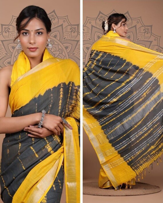 Cotton bandhani saree clearance online