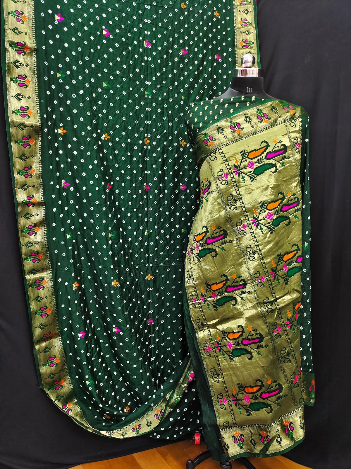 Etsy Bandhani Saree/women's Dolla Silk soft Material Fancy Bandhej ...