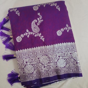Heavy Banarasi Silk Saree,Rich Pallu Saree,Zari Work Saree,Wedding Saree