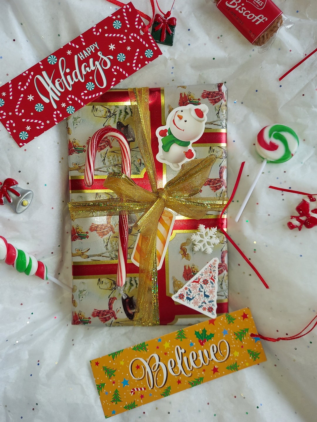 Christmas Gift Package With Book Wrapped and Ready for You Yule Winter ...