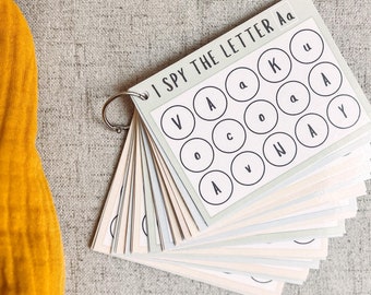 I Spy Alphabet Cards - ABC - Letter Recognizing - Homeschool Resource - Preschool Activity - Language Lesson - Printable