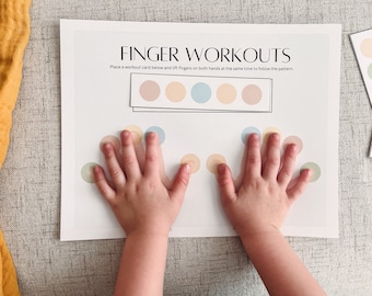 Finger Workout Activity - Hands on Montessori Activity - Fine Motor Skills - Toddler and Preschool Interactive Game - Busy Binder Insert