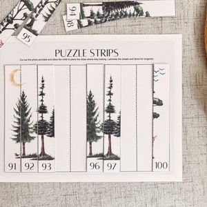 Puzzle Strip Activity #2 (1-100) - Busy Binder Insert - Counting Activity - Preschool Counting Printable - Landscape Puzzles - Printable