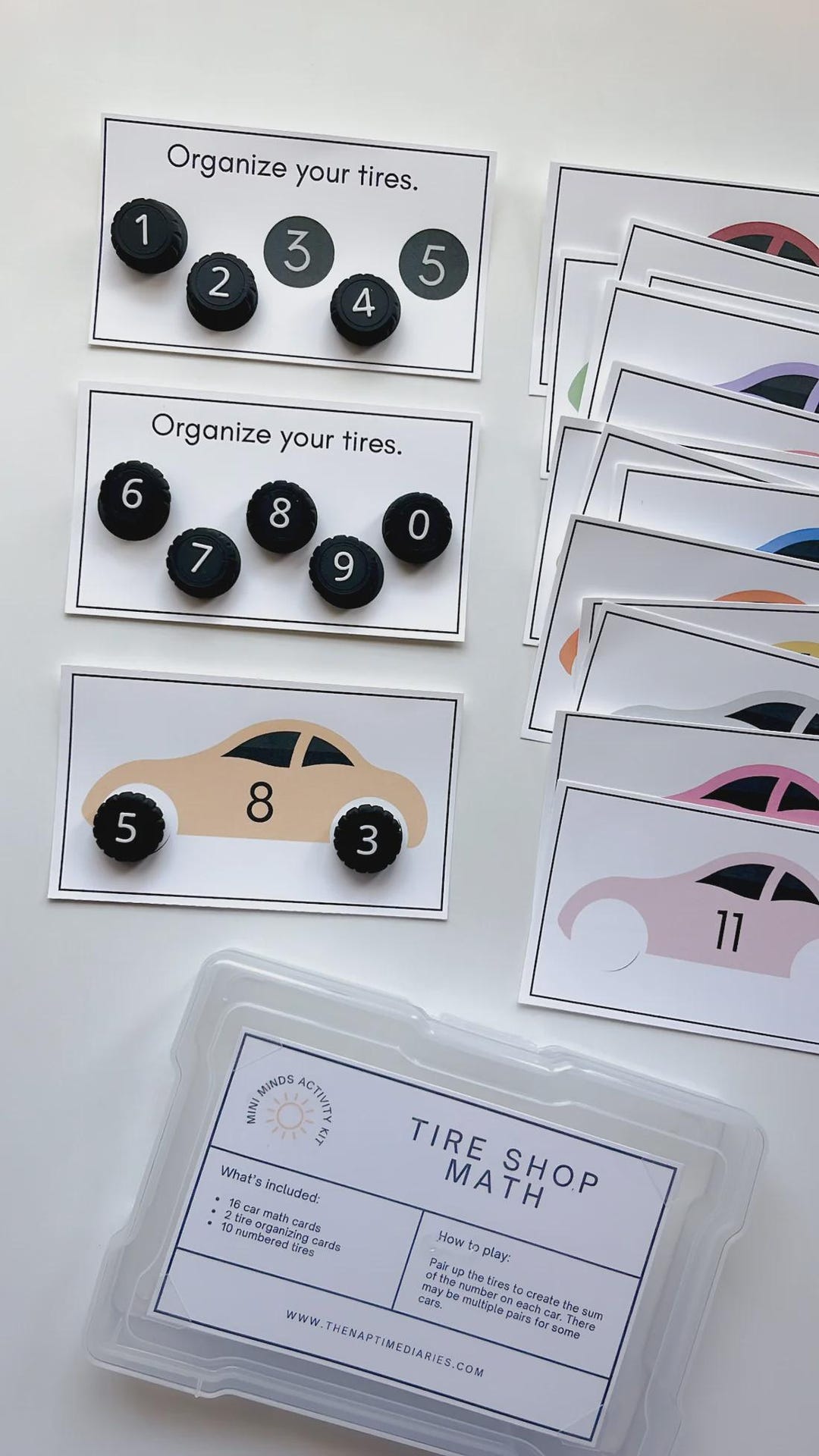 Tire Math Question Tire Shop Math - Preschool Learning Kit - Etsy