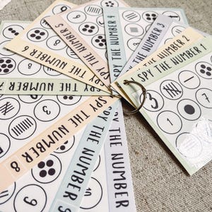 J'espionne les cartes numériques - compter - reconnaître les nombres - ressource pour l'école à la maison - activité préscolaire - leçon de mathématiques - imprimable