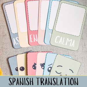 Tarjetas didácticas de emociones en español - Rincón de la calma - Juego y aprendizaje interactivo - Actividad para niños pequeños - Material Montessori - Imprimible