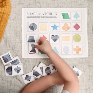 Activité d'association de formes - apprentissage préscolaire - programme d'études pour tout-petits - ressource pour l'école à la maison - encart occupé - téléchargement immédiat