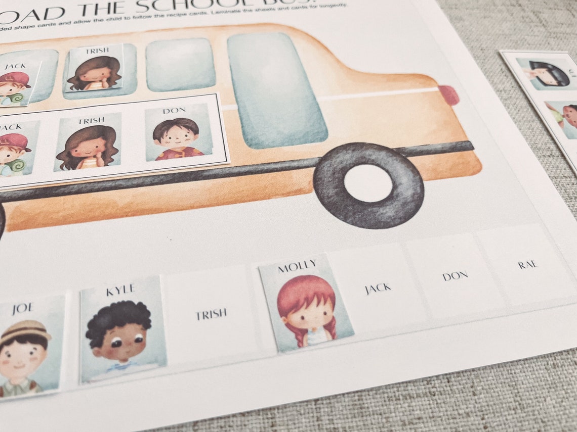 Load the Bus Activity - Preschool Pattern Practice - Wheels on the Bus ...