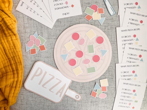Shape Pizza Activity - Toddlers Printable Lesson - Preschool Curriculum - Homeschooling Resource - Learn through Play - Taking Order Game