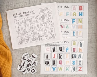 Alphabet Learning Matching Activity - Busy Binder Insert - Homeschooling - Preschool Curriculum - PreK Printable for Toddlers - ABC Practice