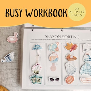 Cuaderno de actividades para niños pequeños - Libro de actividades para niños pequeños - Aprendizaje Montessori para niños en edad preescolar - Recursos para la educación en el hogar - Imprimible