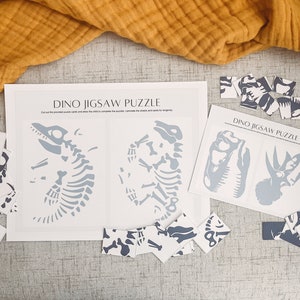 Dino-pussel - Busy Binder-insats - Dinosauriefossilaktivitet - Matchande siffror för småbarn - Utskrivbart