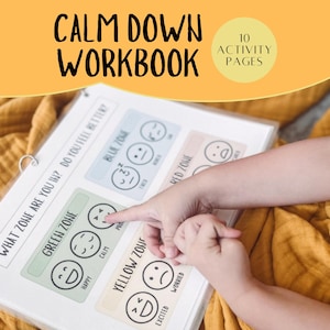 Quaderno di esercizi Calm Down - Kit di strumenti per l'angolo della calma per bambini - Regolamentazione per bambini piccoli e in età prescolare - Impara sentimenti ed emozioni - Stampabile