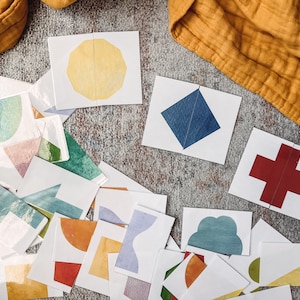 Correspondance des cartes - activité de forme - jeu d'apprentissage pour les tout-petits - cartes mémoire imprimables préscolaires - téléchargement immédiat