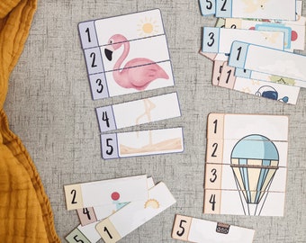 Vertical Number Puzzles – Toddler Counting Activity (Printable)