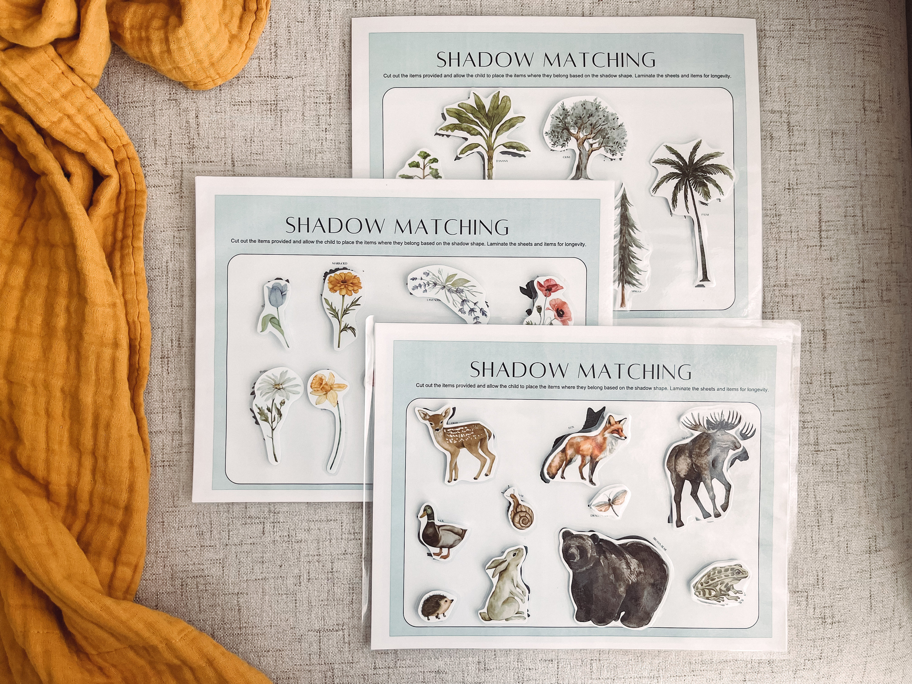 Busy Binder Insert - Shadow Matching Activity - Toddler and Preschooler - Homeschooling Resource - Printable Download