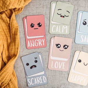Emotion Karteikarten - Interaktives Spielen und Lernen - Kleinkind und Vorschulaktivität - Montessori Materialien - farblich abstimmen und lernen - druckbar