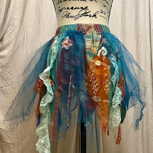 FAIRY skirt One-of-a-Kind Upcycled Fairy Skirt – Handmade Festival & Rave Wear - size LARGE/one size