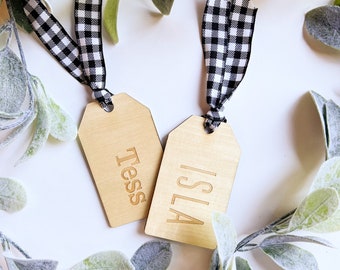 Custom Engraved Wood Gift Tags - Wood - Custom - Personalized