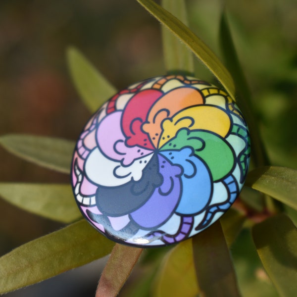 Rat Rainbow Pinback Button | 32mm