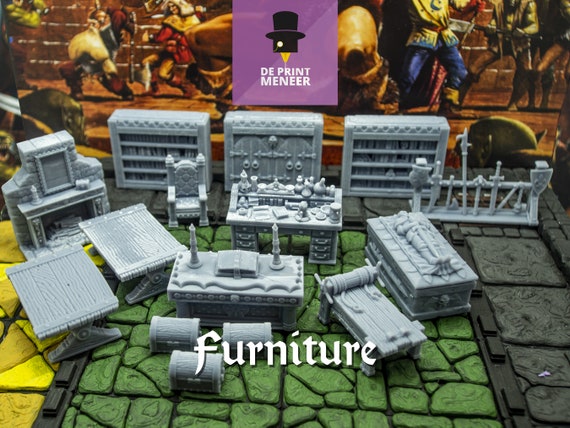 Heroquest Base Game Furniture Set 15 Pieces 3D Print - Etsy Denmark